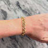 Vintage 14k Yellow Gold Hammered Triple Loop Charm Link Bracelet - Video showing the piece