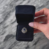 Vintage Platinum Blue Sapphire Openwork Navette Cocktail Ring - Video showing the piece