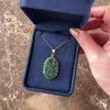 Vintage 14k Yellow Gold Dark Green Jade Intricate Floral Carving Pendant - Video showing the piece