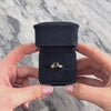 Vintage 14k Yellow Gold .79ct Green Tourmaline Diamond Gleaming Duo Ring 6.25