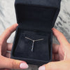 Vintage 14k White Gold Blue Sapphire Diamond Sleek Graduated Drop Pendant - Video showing the piece