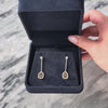 Vintage 14k White Gold Diamond Brown Diamond Slice Unusual Dangle Earrings - Video showing the piece