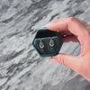 Vintage 14k Yellow Gold Blue Sapphire Diamond Buckle Stud Earrings - Video showing the piece