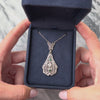 Vintage 14k Yellow Gold Diamond Green Glass Necklace - Video showing the piece