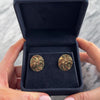 Vintage Large 14k Yellow Gold Wavy Abstract Disc Stud Earrings - Video showing the piece