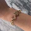 Vintage Heavy 18k Yellow Gold Unusual Treble Clef Link Bracelet - Video showing the piece