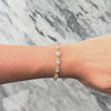 Vintage 10k Yellow Gold 10.2cttw Moonstone Glowing Cable-Framed Cabochon Line Bracelet - Video showing the piece