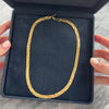 Vintage Italian Woven Herringbone 14k Yellow Gold Necklace - Video showing the piece