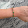 Vintage 14k Yellow Gold Emerald Diamond Oval Trio Station Bracelet - Video showing the piece