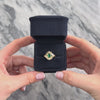 Vintage 14k Yellow Gold .55ct Emerald Diamond Swirling Mixed-Cut Channel Halo Ring - Video showing the piece
