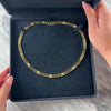 Vintage Italian Substantial 18k Yellow Gold Striking Architectural Linear Link Necklace - Video showing the piece