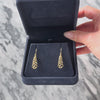 Vintage 14k Yellow Gold Swirling Raindrop Dangle Earrings - Video showing the piece