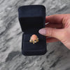 Vintage 14k Yellow Gold 5.17ct Angel Skin Coral Pearl Brutalist Statement Ring - Video showing the piece