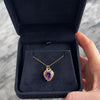 Vintage 14k Yellow Gold Amethyst Heart Shaped Pendant - Video showing the piece