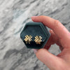 Vintage 14K Yellow Gold Ribbed X Stud Earrings - Video showing the piece