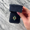 Antique Victorian 12k Rosy Yellow Gold Turquoise Accented Geometric Open Elongated Hexagon Ring - Video showing the piece