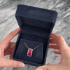 Vintage 14k Yellow Gold 3.1cttw Ruby Diamond Terrific Tile Slide Pendant - Video showing the piece