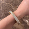 Vintage Heavy 14k Yellow Gold Jade Floral Detailed Bangle Bracelet - Video showing the piece