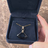 Vintage 14k Yellow Gold Onyx Mod-Style Geometric Dangle Pendant