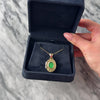 Vintage 14k Yellow Gold Green Glass Ruby Intaglio Dancing Cherup Locket Pendant - Video showing the piece