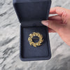 Vintage 14k Yellow Gold Textured Wreath & Berry Pin - Video showing the piece