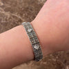 Antique 14k White Gold Old European Cut Diamond Stunning Double Row Openwork Bracelet - Video showing the piece