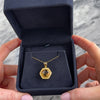 Vintage Italian 18k Yellow Gold 3.72ct Citrine Hexagon Halo Pendant - Video showing the piece