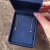 Estate Italian 14k Yellow Gold Diamond Dainty Bezel Threader Drop Dangle Earrings - Video showing the piece