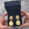 Vintage Italian 14k Yellow Gold Large Brushed Hammered Disc Dangle Earrings - Video showing the piece