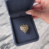 Antique Large 14k Yellow Gold Pearl Wonderful Openwork Heart Pin / Pendant - Video showing the piece