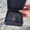 Vintage Large 9k Rosy Yellow Gold Amethyst Dramatic Oval Cabochon Pendant - Video showing the piece