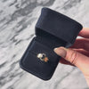 Vintage 14k Yellow Gold Dark Blue Sapphire Diamond Elegant Half-Halo Ring - Video showing the piece