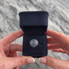 Vintage Large 18k White Gold 1.86cttw Blue Sapphire Rose Detail Orb Ring  - Video showing the piece