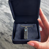 Vintage Large 14k Yellow Gold Moonstone Lava Stone Striking Rectangular Pendant - Video showing the piece