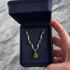 Vintage 14k Yellow & White Gold 4.43cttw Peridot Diamond Splendid Glittering Pear Drop Necklace - Video showing the piece