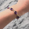 Vintage 14k Yellow Gold 32.41cttw Amethyst Station Bracelet - Video showing the piece