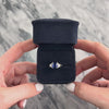 Vintage Platinum 3.14ct Blue Madagascar Sapphire 2.05cttw Add 3 To Length Diamond Excellent Elongated Cushion Trapezoid Trio Ring - Video showing the piece