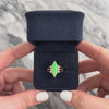Vintage 14k Yellow Gold 2.9ct Jade Diamond Elegant Accented Navette Ring - Video showing the piece