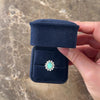 Vintage 14k White Gold Opal Diamond Luminous Rainbow Halo Ring - Video showing the piece