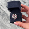 Vintage 18k White Gold Ruby Pink Sapphire Spinning Flower Cocktail Ring - Video showing the piece
