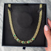 Vintage 14k Yellow Gold 3cttw Emerald 1.5cttw Diamond Fantastic Collar Necklace - Video showing the piece