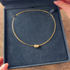 Vintage German 14k Yellow & White Gold Diamond Silky Sleek Charm Collar Necklace - Video showing the piece