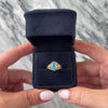Vintage 14k Yellow Gold 1.13ct Blue Apatite Aquamarine Rope Shoulder Oval Halo Ring - Video showing the piece