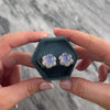Vintage Large 18k White Gold 11.6cttw Lavender Chalcedony Diamond Dreamy Floriform Omega-Back Earrings - Video showing the piece