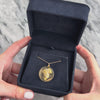 Vintage Heavy 14k Yellow Gold Gold-Vein Quartz Striking Naturalistic Medallion Pendant - Video showing the piece