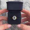 Vintage 18k Yellow Gold 3.39ct GIA Ceylon Sapphire 1.02cttw Diamond Ring 9.00