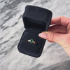 Antique Edwardian 10k Rosy Yellow Gold Green Glass Engraved Shoulders Ring - Video showing the piece