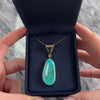 Vintage Large 14k Yellow Gold Turquoise Naturalistic Cabochon Pendant - Video showing the piece