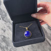 Vintage Large 14k Yellow Gold Lapis Lazuli Royal Blue Dome Enhancer Pendant - Video showing the piece
