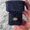 Antique 14k Yellow Gold Old Mine Cut Diamond Flower Set Solitaire Ring - Video showing the piece
